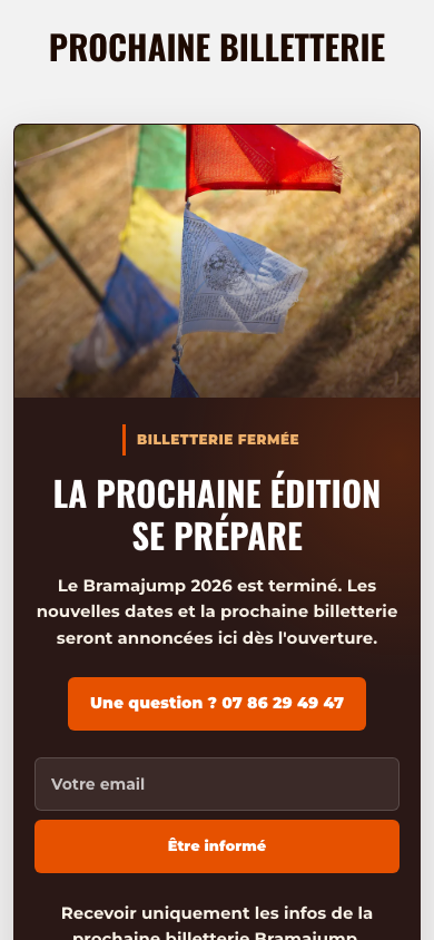 La prochaine billetterie Bramajump sur iPhone