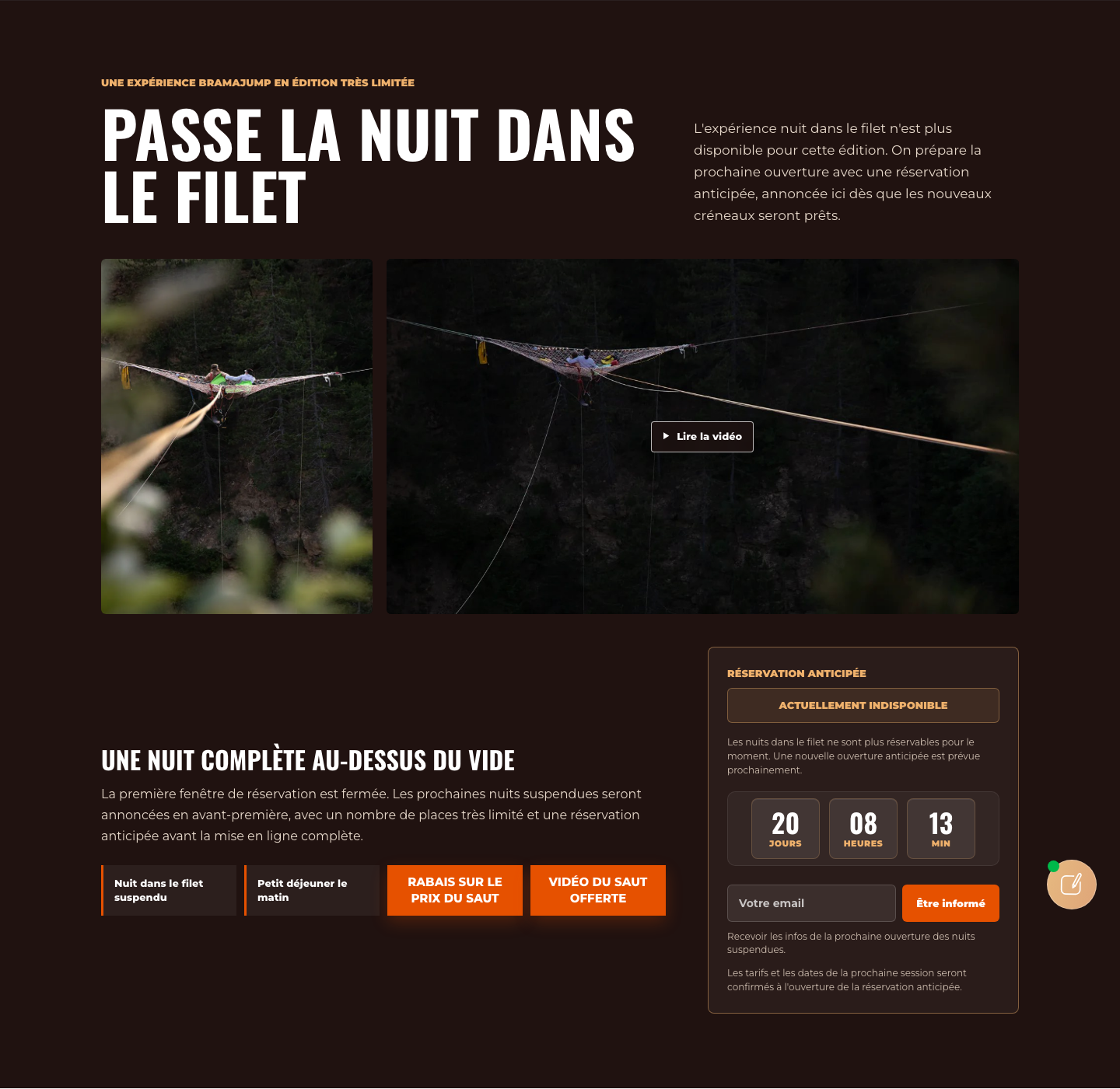 Passe la nuit dans le filet — Bramajump