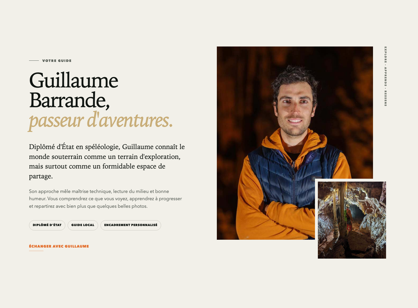 Guillaume Barrande, guide de Plume Aventures