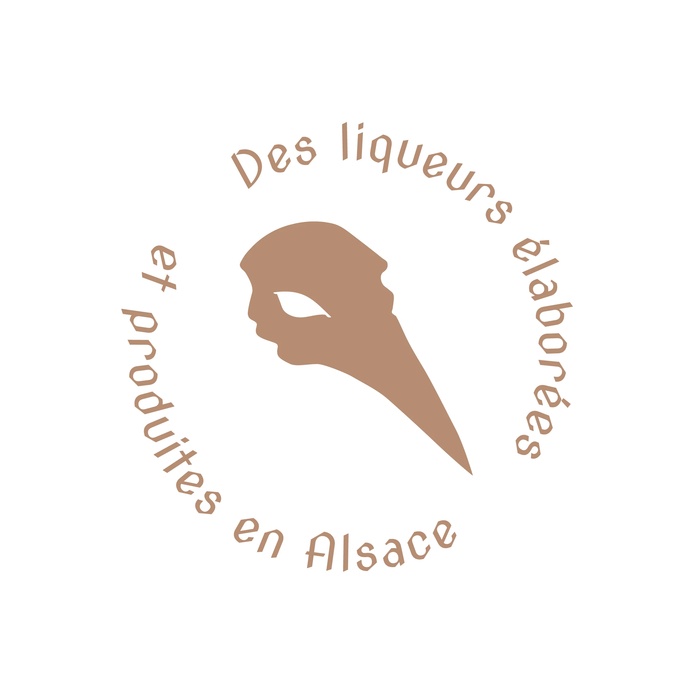 Sceau Dark Stork brun sur fond blanc