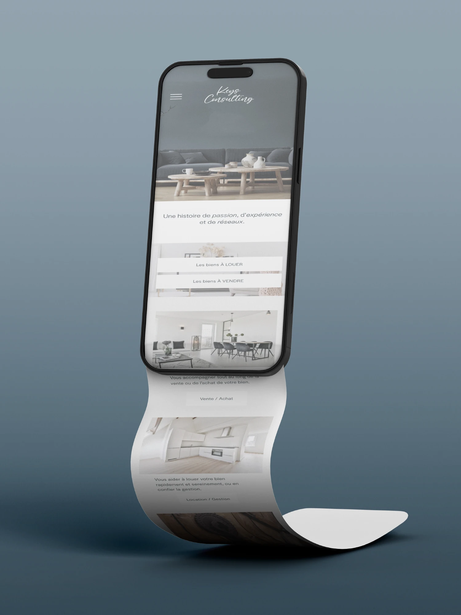 Présentation du site Keys Consulting sur mobile