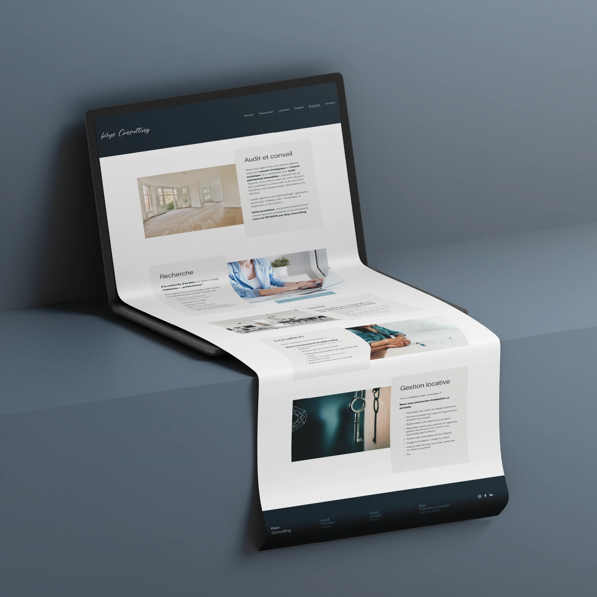 Présentation du site Keys Consulting sur tablette